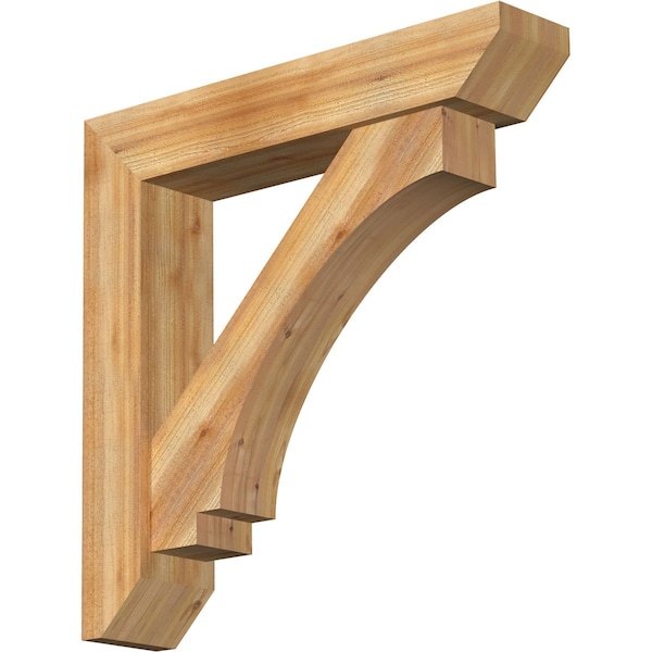 Ekena Millwork Imperial Slat Rough Sawn Bracket w/ Offset Brace, Western Red Cedar, 8"W x 40"D x 40"H BKT0806X40X40IMP06RWR - main
